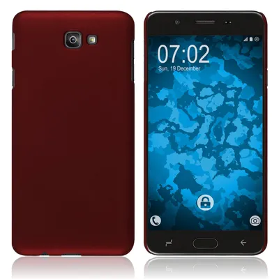 Produktbild von PhoneNatic Case kompatibel mit Samsung Galaxy J7 Prime 2 - Hülle rot gummiert Hard-case Cover