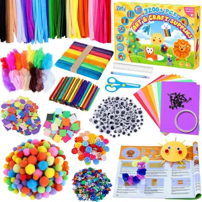 Image de Kit de loisirs créatifs pour enfants - Ensemble de loisirs - Activités créatives - 3288 pièces - 32,5 x 22,5 x 5 cm - Multicolore