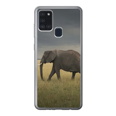 Produktbild von MuchoWow® Handyhülle Schutzhülle Hülle für Samsung Galaxy A21s Elefant - Savanne - Tiere - Natur Silikon Softcase Handy Hülle - Hartschale
