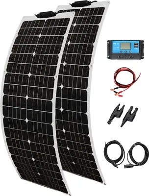 Immagine prodotto di Pannello solare monocristallino, alta efficienza, design flessibile, 100W 12V24V