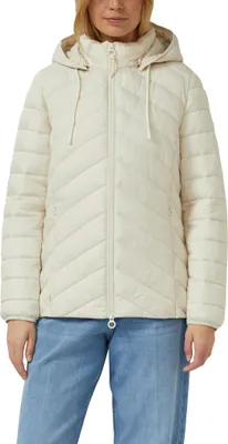 Obrázek produktu pro s.Oliver Prošívaná outdoorová bunda dámská Slim Fit béžová s kapucí