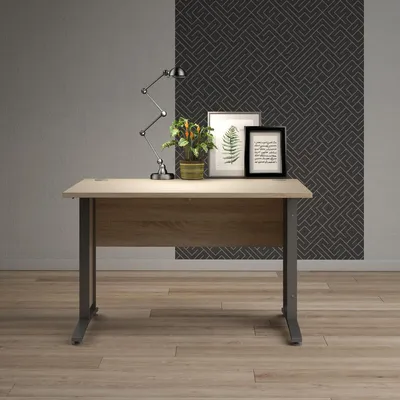 Productafbeelding van Kantoorbureau Prima Zilvergrijs Staal Naturel 120x80cm - Giga Living
