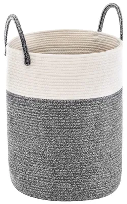 Image de Omgoods - Grand panier de rangement en coton avec poignée