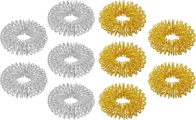Produktbild von Akupressur-Massageringe, 40-teiliges Fingermassagering-Set, Akupunktur-Fingermassagering-Set, zur Linderung von Stress, Entspannung von Geist und Körper, Linderung von Arthritissymptomen und Förderung der Durchblutung (Gold und Silber).