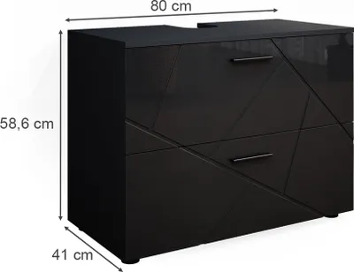 Obrázek produktu pro Základní skříňka pod umyvadlo Vicco Irma Antracitový vysoký lesk 80 x 58.6 cm, Model 37573