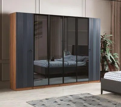 Image de Armoire de luxe Chambre à coucher Style moderne Meubles en bois Armoire 6 portes