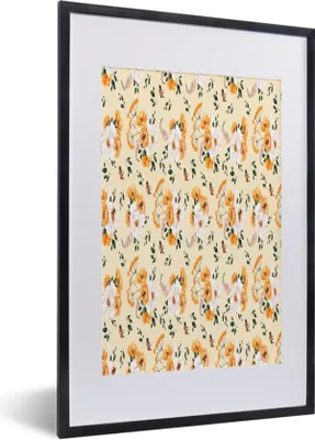 Produktbild von MuchoWow® MuchoWow® Gerahmtes Poster Blumen - Pastell - Farben 40x60 cm - Poster mit zchwarzem Bilderrahmen - Poster in Rahmen