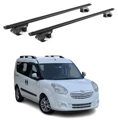 Image de Barres de toit transversales ABE pour Opel Combo D 2012-2018 5 P Alu Noir 2x