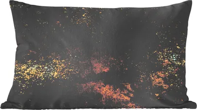 Produktbild von MuchoWow® Zierkissen Sofakissen Wohnzimmer Dekokissen 60x40 cm Gold - Farbe - Abstrakt - Schwarz - Kopfkissen - Polster mit Foto