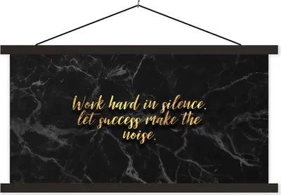 Produktbild von MuchoWow® Textilposter Zitate - Motivation - Gold - Marmor 90x45 cm mit schwarzem Rahmen - Klemmleisten
