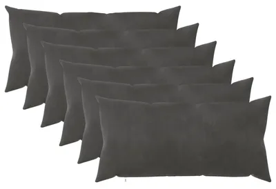 Image de vidaXL, housses de coussin, 6 pièces, HEERLEN, gris foncé, 40 x 80 cm, velours