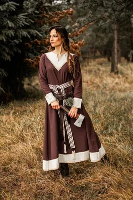 Produktbild von Wikinger Kleid Braun/Natur „Jorunn“ M