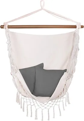 Immagine prodotto di Amaca a sedia, con 2 cuscini, bianca, max. 150 kg, 130x100 cm, Springos