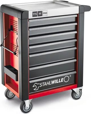 Produktbild von STAHLWILLE Werkstattwagen 95/7 PRO 7 Schubl. 496 x 827 x 1020 mm  rot, RAL 3020; schwarz, RAL 9005