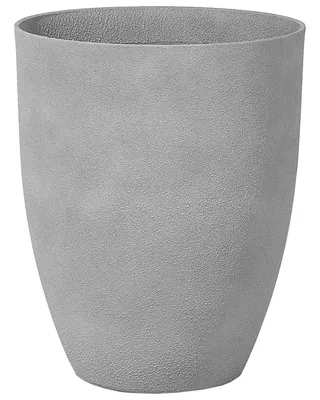 Obrázek produktu pro BELIANI Květináč šedý 43 x 43 x 52 cm Kamenná směs pro vnitřní i venkovní použití, kulatá, moderní design