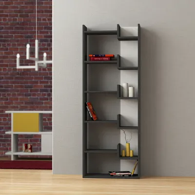 Obrázok produktu pre Moderná knižnica Houseland Oppa antracitová/biela