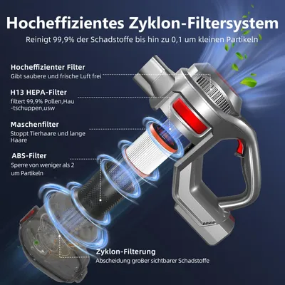 Produktbild von Kabelloser Staubsauger mit extrem hoher Saugleistung und langer Akkulaufzeit