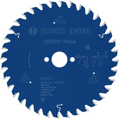 Obrázok produktu pre Bosch 2 608 644 012, 15 cm, 2 cm, 12700 ot/min, 2,6 mm, Bosch, ATB (Alternate Top Bevel)