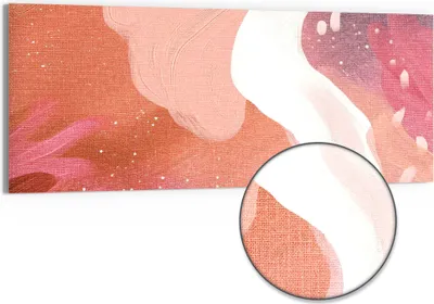 Produktbild von DEQORI Hybrid Leinwand Bild 150x60 cm 'Kosmischer Pastelltraum' Wandbild Glas flach modern
