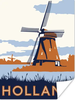 Produktbild von MuchoWow® Poster Ein altes Poster aus den Niederlanden 120x160 cm - Wandbilder