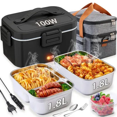Elektrische Lunchbox 3,6 l, 100 W, 12 V/24 V/230 V, 2 Behälter