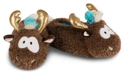 Produktbild von NICI Hauschuhe Rentier Reny, Gr. 38-41, rutschfest, warme Kuscheltier Hausschuhe für Kinder, 44131