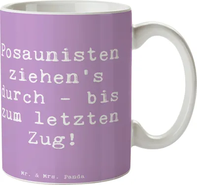 Produktbild von Mr. & Mrs. Panda Tasse Spruch Trombone Durchzieher - Lavendeltraum - Geschenk, Spielen lernen, Becher, Musizieren, Kaffeetasse, Instrument, Kaffeebecher, Musikinstrument