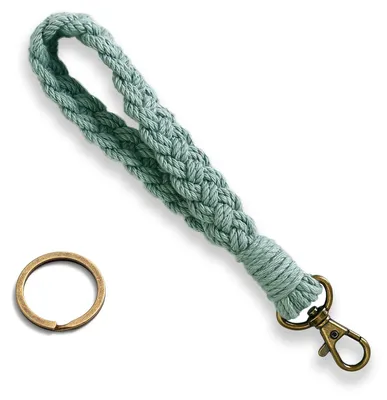 Produktbild von Schlüsselband, kurzes Schlüsselband, Schlüsselanhänger für Damen, Schlüsselband mit Kordel für Ausweise und Hausschlüssel (hellgrün)