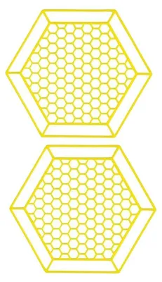 Immagine prodotto di Abbeveratoi per insetti da giardino, confezione da 2, colore giallo, design a nido d'ape, plastica ABS