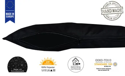 Produktbild von JACK 2er Set 60x60cm Outdoor Kissenhülle Bezug Kissen Hülle Lounge Garten Einfarbig, Farbe:Schwarz