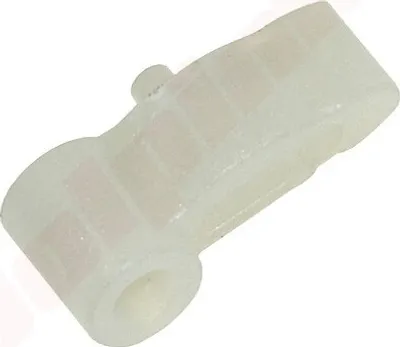 A white plastic part, likely a component for machinery, is shown against a white background.