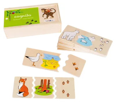 Productafbeelding van Beleduc houten puzzel dieren, educatief spel voor kinderen, 30 stukjes