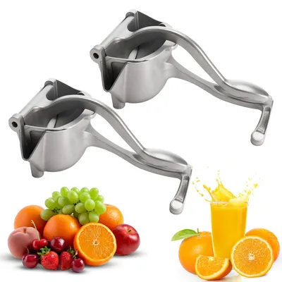 Manuelle Saftpresse, 2 Stück, Aluminium, Zitruspresse, ergonomischer Griff