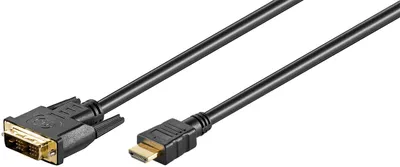 Immagine prodotto di Goobay 51881 Cavo DVI-D/HDMI™, placcato oro, 1,5 m, nero - Connettore DVI-D single-link (18+1 pin) > Connettore HDMI™ (tipo A)