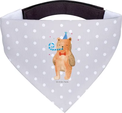 Produktbild von Mr. & Mrs. Panda Hundehalstuch Bär Geburtstag - Grau Pastell - Geschenk, Hunde Halstuch, Glückwunsch, Hunde-Halstuch, Teddy, Alles Gute, Für, Hund, Happy Birthday