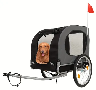 Image de Remorque pour chiens - Remorque vélo pour chiens - Chariot de transport pour chiens - Cage de vélo pour chiens - Remorque pour animaux de compagnie