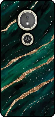 Produktbild von Smartphonica Handytasche passend für Motorola Moto E5 / G6 Play mit Marmordruck - TPU Rückabdeckung Fall Marmor Design - Grün Gold