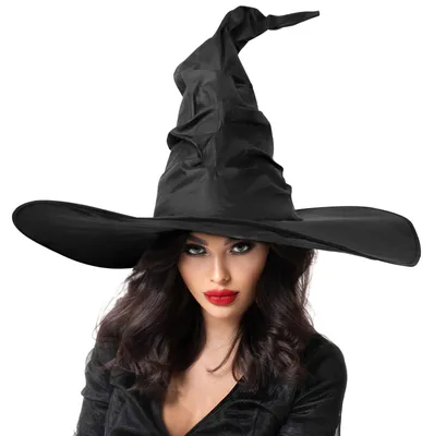 Obrázek produktu pro Skládací černý čarodějnický klobouk pro Halloween a tematické oslavy