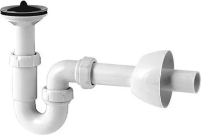 Produktbild von Rohrsiphon für Spüle oder Waschbecken, mit Sieb und Stopfen