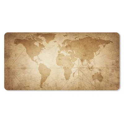 Produktbild von MuchoWow® Mauspad Mousepad Weltkarte - Vintage - Papyrus 60x30 cm - Mousepads - Maus Mat - Pad - Mausunterlage - Nachhaltig