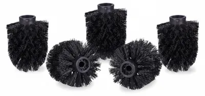 Image de 5 relaxdays têtes de brosse de rechange noires plastique filetage intérieur : 9,5 mm