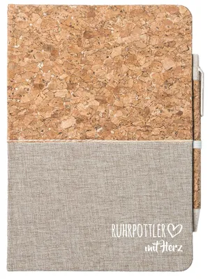 Produktbild von Huuraa Notizbuch A5 Ruhrpottler mit Herz 80 Blatt inkl. Kugelschreiber Tagebuch Geschenkidee
