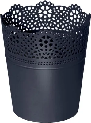 Zdjęcie produktu dla doniczka 13,5cm LACE DLAC140-S433 antracyt plastik PROSPERPLAST