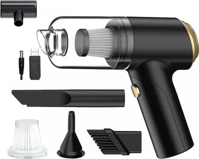 Image de Aspirateur à main Aspirateur de voiture avec fonction de balayage Mini aspirateur de voiture sans fil Aspirateur à main portable Avec fonction humide/sec Brosse de nettoyage Rechargeable Filtre lavable