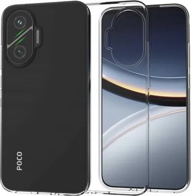 Zdjęcie produktu dla Silikonowe etui SPACECASE Clear Case do Poco F7 5G Przezroczysty