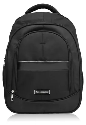 Produktbild von Schwarzer veganer Laptop-Rucksack für Männer zwischen Arbeit und Schule Paolo Peruzzi T-120-BL