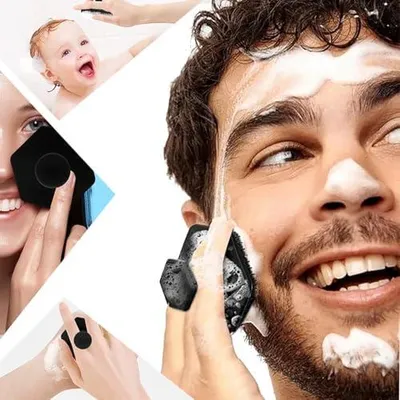 Produktbild von Gesichtsschrubber und Gesichtsreinigungsbürste aus Silikon zur Gesichtsmassage, Reinigung von Gesichtshaaren und Mitessern sowie zum Peeling