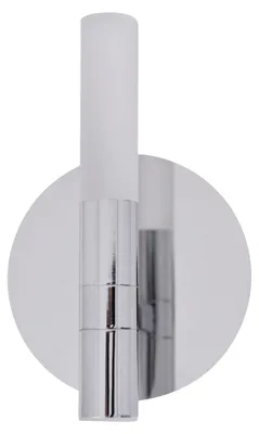 Produktbild von Wandleuchten - LED Wandleuchte "CASTLE" H: 19,5cm, Wandlampe im Modern Style, aus Metall, Glas und Kunststoff in chrome, 19,5 cm hoch, Ø 13 cm, 13 cm tief, inkl. LED – Schiebeschalter