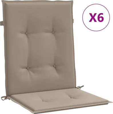 Produktbild von Gartenstuhlauflagen für Niedriglehner 6 Stk. Taupe 100x50x3 cm
