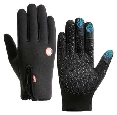 Produktbild von Thermohandschuhe mit Touchscreen, wasserdichte Winter-Fahrradhandschuhe, warme und winddichte Handschuhe mit rutschfesten Handflächen für Damen und Herren, geeignet zum Autofahren, Wandern und Skaten
